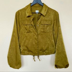 A New Day Chartreuse Satin Jacket